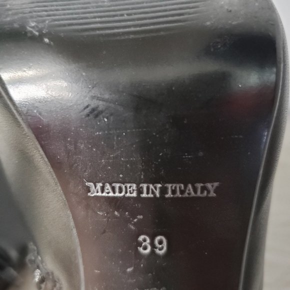 ECLIX Black Leather Heeled Bootie with Bow, 8.5 - Picture 7 of 9